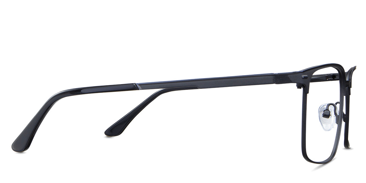 Griffin eyeglasses in the eleodes variant - have a slim temple arm.