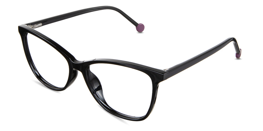 Gwen eyeglasses in the midnight variant - have a built-in nose pads.