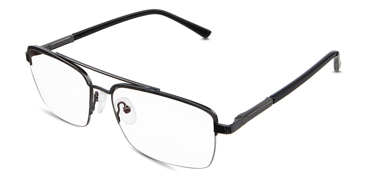Hadley eyeglasses in the gravel variant - have silicon adjustable nose pads.
