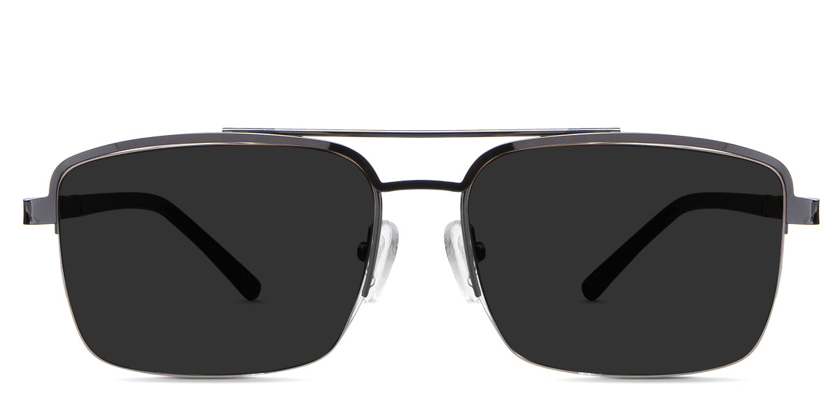 Hadley gray Polarized in the Gravel variant - it's an aviator-shaped frame with silicon adjustable nose pads and an acetate arm.