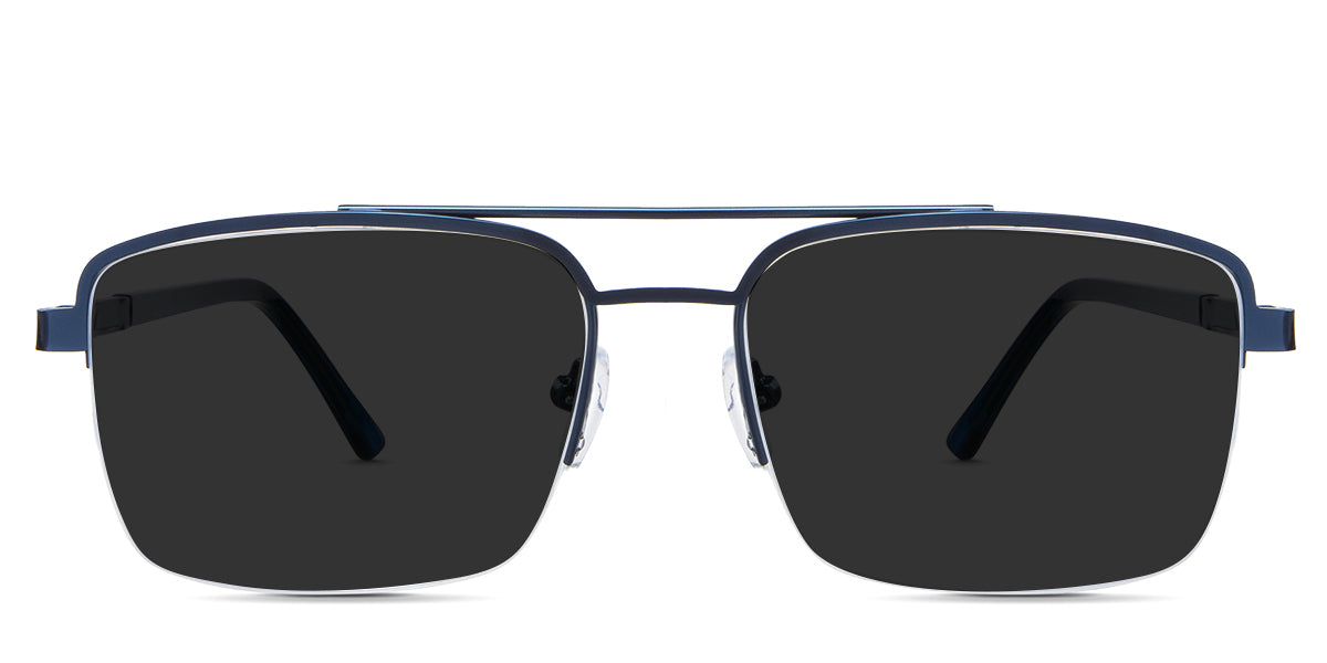 Hadley gray Polarized in the Lazuli variant - it's a full-rimmed frame with a two-bar metal bridge and slim temple.