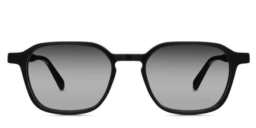 Hank black tinted Gradient sunglasses in Midnight variant it's an acetate frame in crystal grey color and have a keyhole-shaped nose bridge.