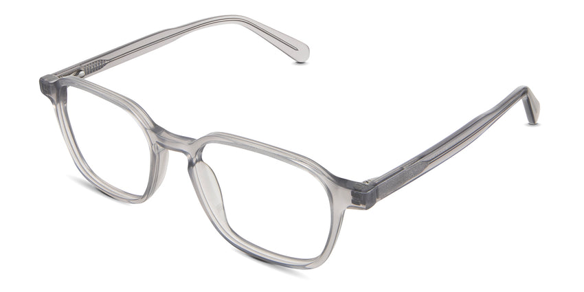 Hank Eyeglasses in sposh variant - have a keyhole-shaped nose bridge.