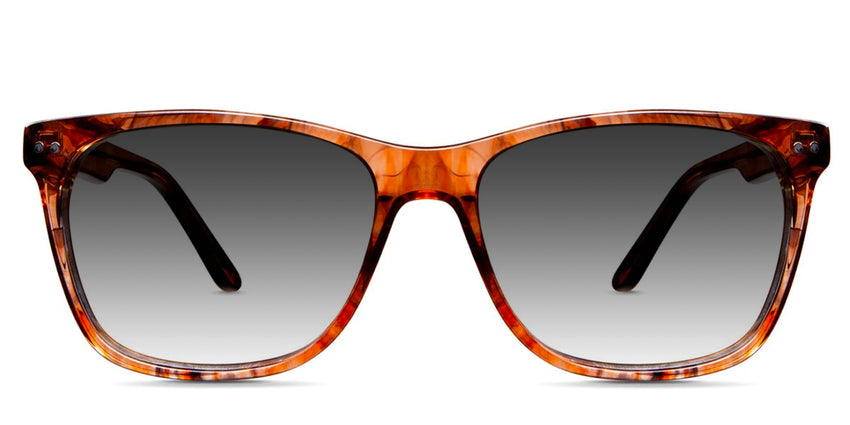 Harris black tinted Gradient sunglasses in mahogany variant - it's rectangle frame with wide viewing area