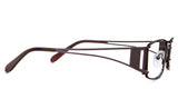 Heidi eyeglasses in the java variant - have a two bar metal temples.
