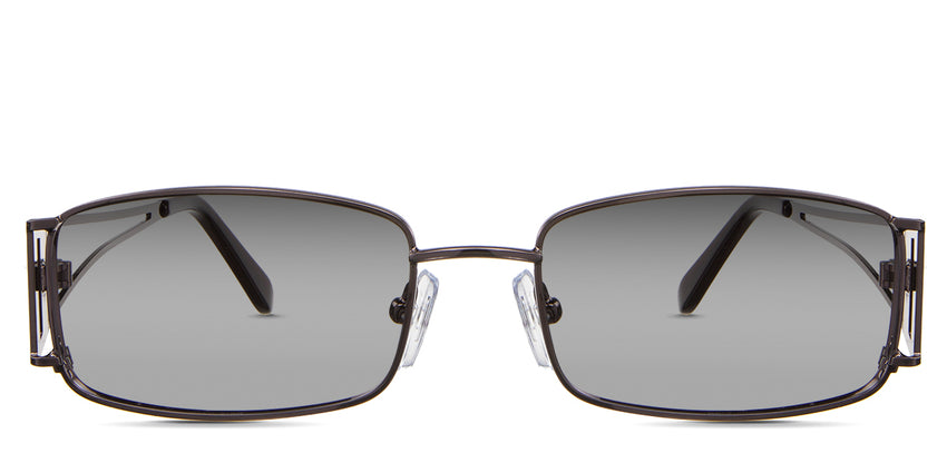 Heidi black tinted Gradient in the Java variant - It's a rectangular metal frame with adjustable nose pads and two bar metal temples.