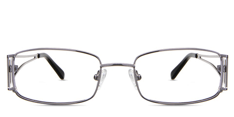 Heidi eyeglasses in the gun variant - it's a full-rimmed frame in color silver.