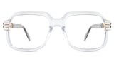 Hollis eyeglasses in the crystal variant - it's an oversized frame in clear transparent and gold color.