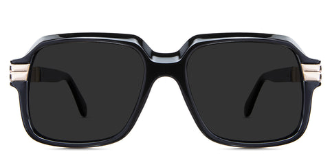 Hollis Black Sunglasses Solid in the Midnight variant - it's a full-rimmed frame with a U-shaped nose bridge and broad temples.