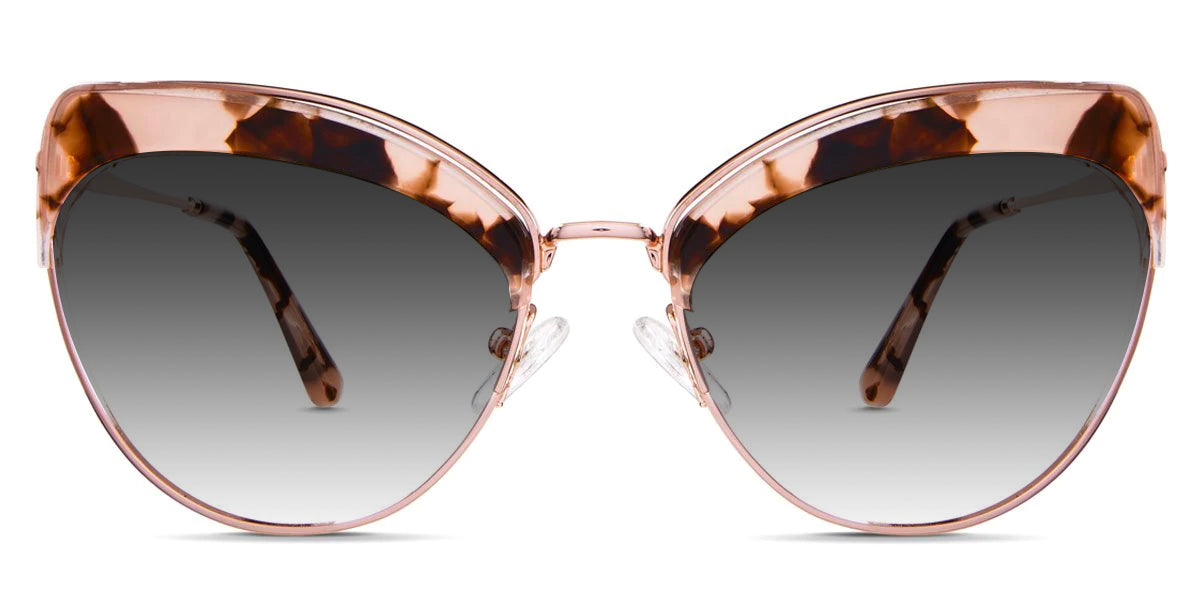 Houston black tinted Gradient sunglasses in blanched coral variant - made with acetate material on top of the both viewing area