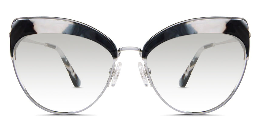 Houston black tinted Gradient eyeglasses in eagle rock variant - it's silver cat eye frame