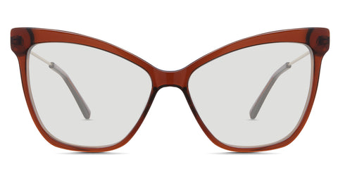 Imari black tinted Standard Solid in the lemur variant - are an oversized cat-eye shape with a narrow nose bridge and a combination of metal and acetate temple.