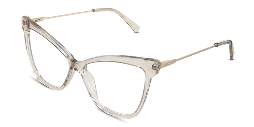 Imari eyeglasses in the pyrite variant - it's a transparent frame in rust color.
