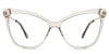 Imari eyeglasses in the pyrite variant - have a regular thick rim and a wide-viewing lens. Cat-Eye best seller