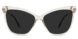 Imari Gray Polarized in the pyrite variant -  it's a transparent frame with a regular thick rim and wide-viewing lenses.