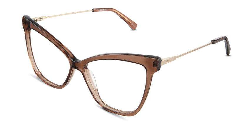 Imari eyeglasses in the tamarin variant - have frame information imprinted inside the arm.