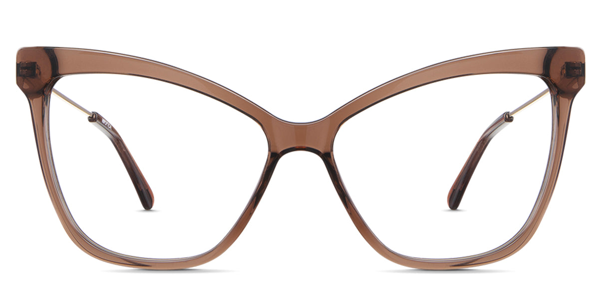 Imari eyeglasses in the pyrite variant - have a regular thick rim and a wide-viewing lens.
