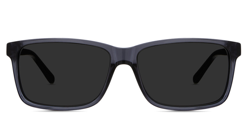 Iniko black tinted Standard Solid sunglasses in Moonlit variant - it's a transparent frame with 15mm nose bridge. it's a transparent frame with 15mm nose bridge. 