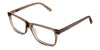 Iniko Eyeglasses in orchard variant - it's a transparent thin frame with narrow nose bridge.