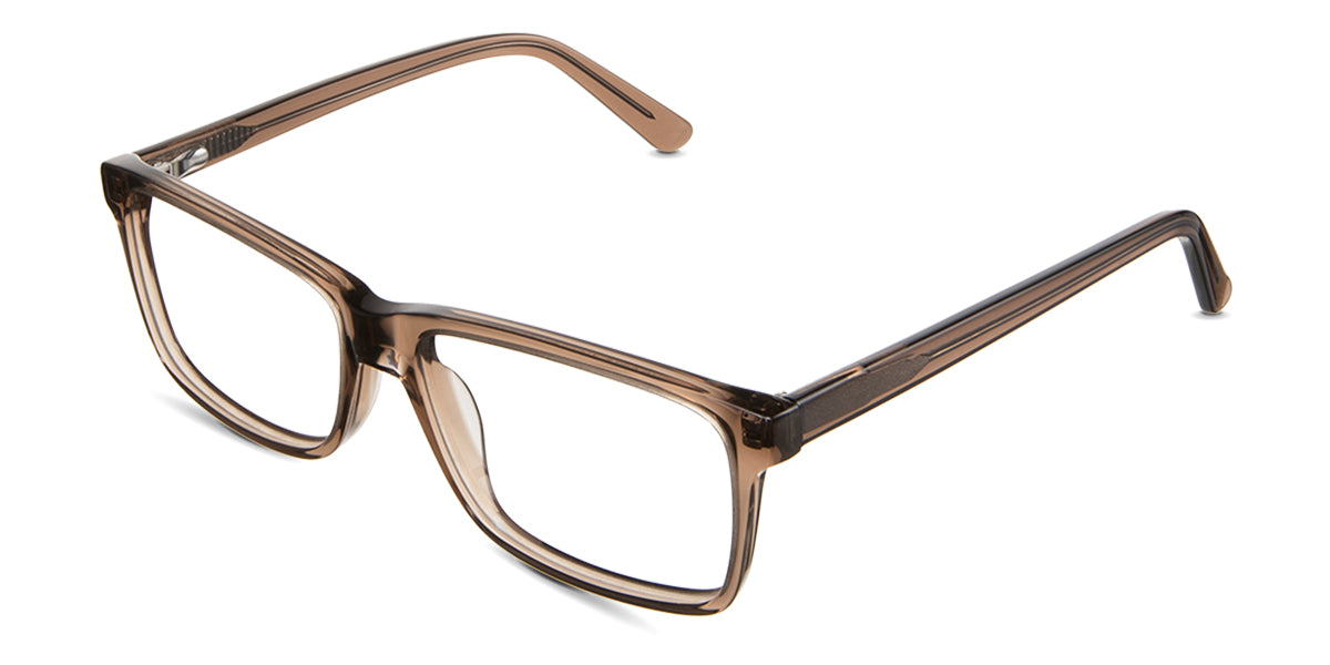 Iniko Eyeglasses in orchard variant - it's a transparent thin frame with narrow nose bridge.