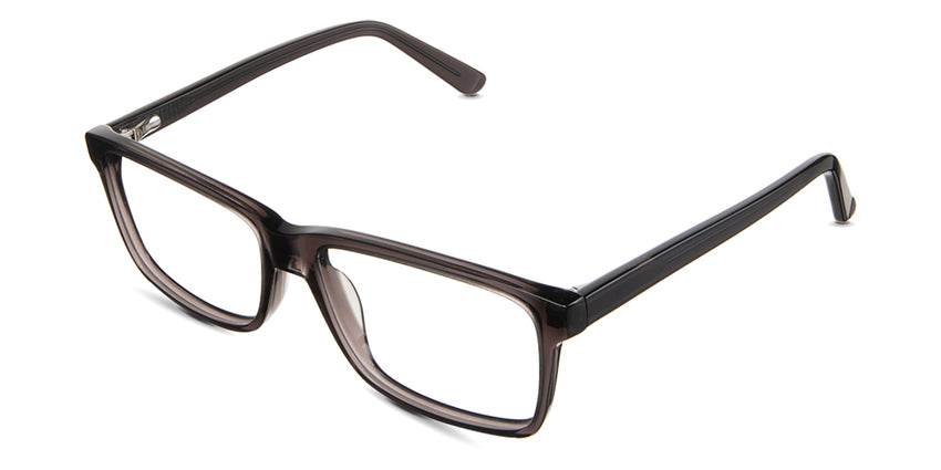 Iniko Eyeglasses in raisin variant - it's transparent frame with grey crystal color.