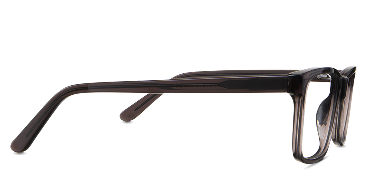 Iniko Eyeglasses in raisin variant - have a slim temple arm of 140mm in length.