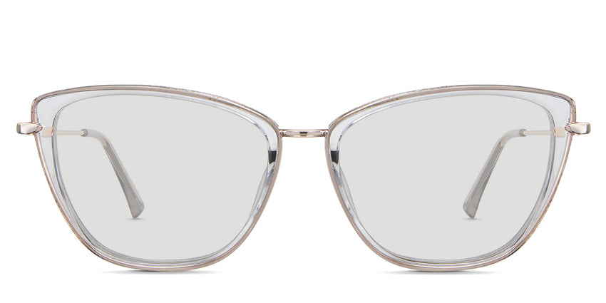 Ira black tinted Standard Solid sunglasses in the Isabelline - it's a full-rimmed frame in gray crystal color. Have a narrow nose bridge with a built-in nose pad.