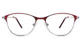 Isla eyeglasses in the burgundy variant - it's a metal frame in silver and burgundy color.