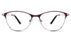 Isla eyeglasses in the purple variant - it's an oval-shaped frame in silver and viola color.