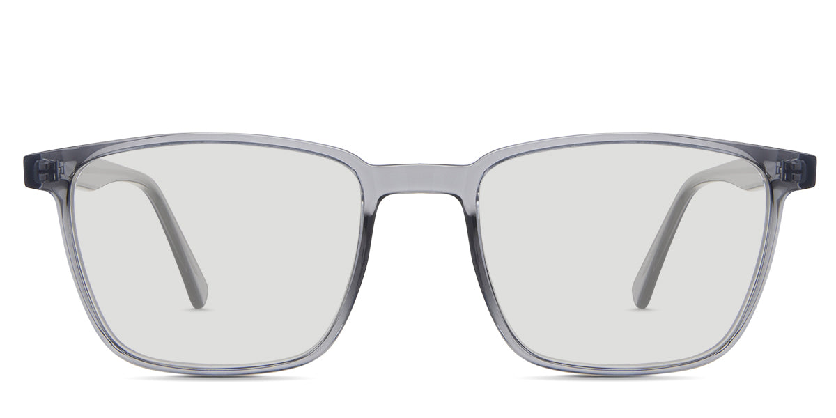 Iver black tinted Standard Solid frame in heron variant - it's a thin rectangular frame with a U-shaped nose bridge.