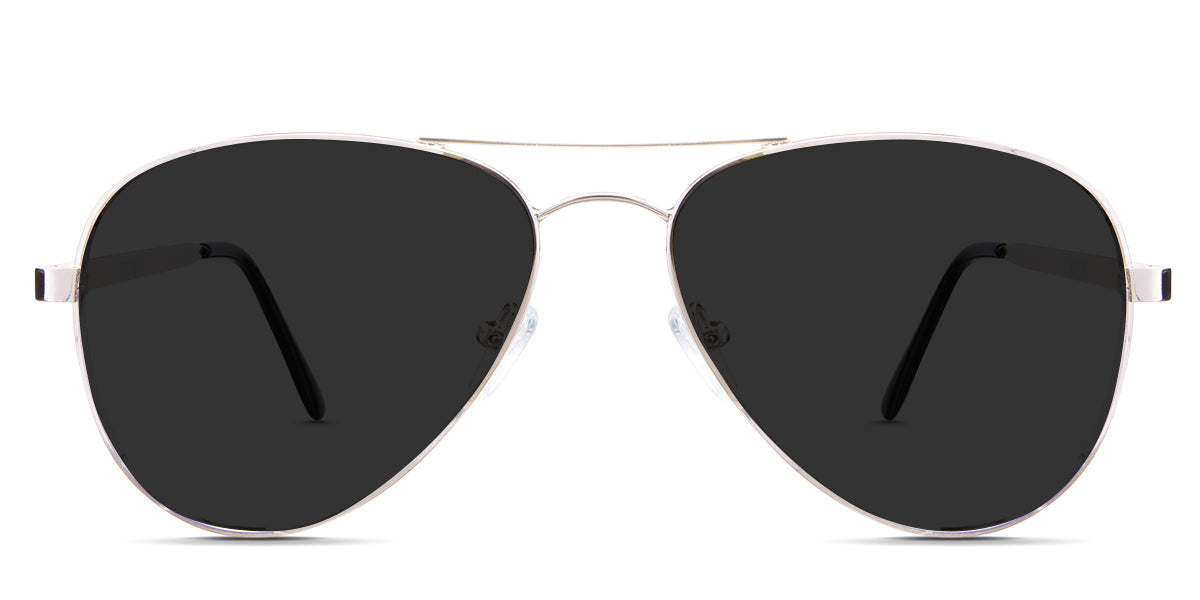 Ives Gray Polarized in the Buff variant - full-rimmed metal frame with a two-bar brow and a combination of metal and acetate temples.