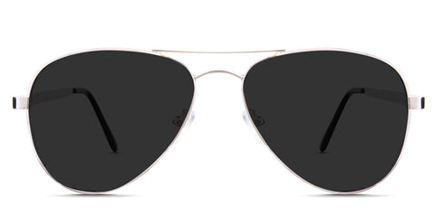 Ives black tinted Standard Solid sunglasses in the Buff variant - full-rimmed metal frame with a two-bar brow and a combination of metal and acetate temples.