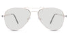 Ives black tinted Standard Solid glasses in the Buff variant - full-rimmed metal frame with a two-bar brow and a combination of metal and acetate temples.