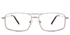 Jakari eyeglasses in the semolina variant - it's a rectangular aviator frame in color gold.