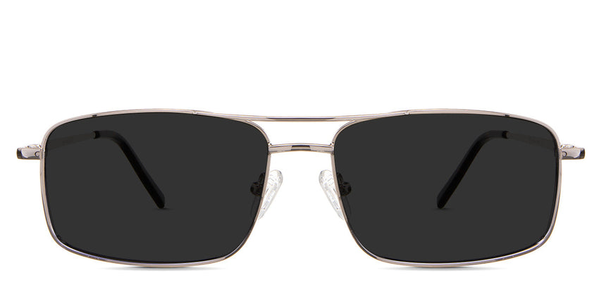 Jakari Gray Polarized in the Semolina variant - it's a rectangular aviator frame with adjustable nose pads.