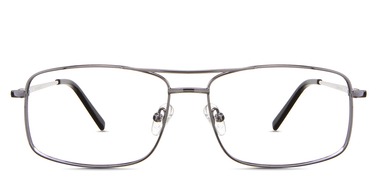 Jakari eyeglasses in the semolina variant - it's a rectangular aviator frame in color gold.