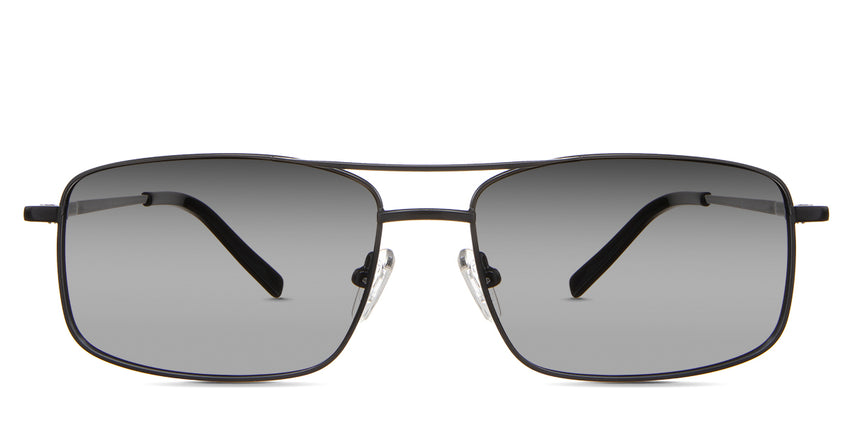 Jakari black Gradient in the Sumi variant - are metal frames with a narrow nose bridge, slim metal arms, and flat tips.