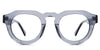Jax Eyeglasses in periwinkle variant - it's a narrow transparent frame with 47mm width 