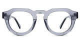 Jax Eyeglasses in periwinkle variant - it's a narrow transparent frame with 47mm width 