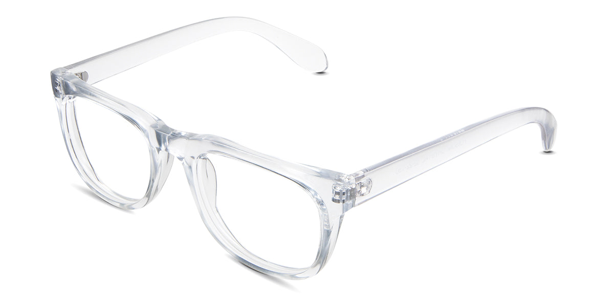Jett eyeglasses in the cloudsea variant - have a U-shaped nose bridge.