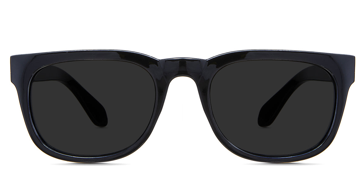 Jett black tinted Standard Solid sunglasses is in the Cloudsea variant - an oval frame with a U-shaped nose bridge.