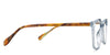 Jiva eyeglasses in the arctic variant - have tortoise color temples.