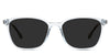 Jiva gray Polarized in the Arctic variant- is an acetate frame with a transparent rim and a U-shaped nose bridge.