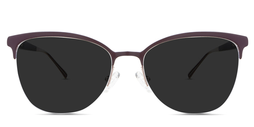 Jocelyn black tinted Standard Solid sunglasses in the  Nutria variant - it's a metal frame with adjustable nose pads and a slim temple arm and tips.