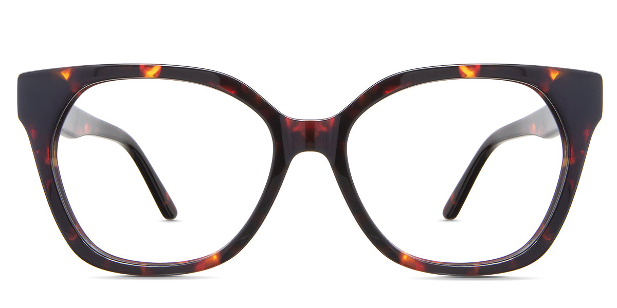 Josie eyeglasses in the brush variant - it's an oval cat-eye-shaped frame in tortoise brown.