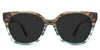 Josie Gray Polarized in the Olive variant - it's a full-rimmed frame with a U-shaped nose bridge and broad temples.