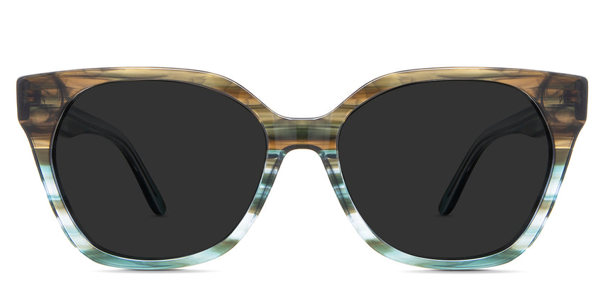 Josie Black Sunglasses Solid in the Olive variant - it's a full-rimmed frame with a U-shaped nose bridge and broad temples.