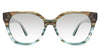 Josie Black TInted Gradient in the Olive variant - it's a full-rimmed frame with a U-shaped nose bridge and broad temples.