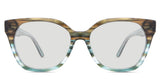 Josie Black TInted Solid in the Olive variant - it's a full-rimmed frame with a U-shaped nose bridge and broad temples.