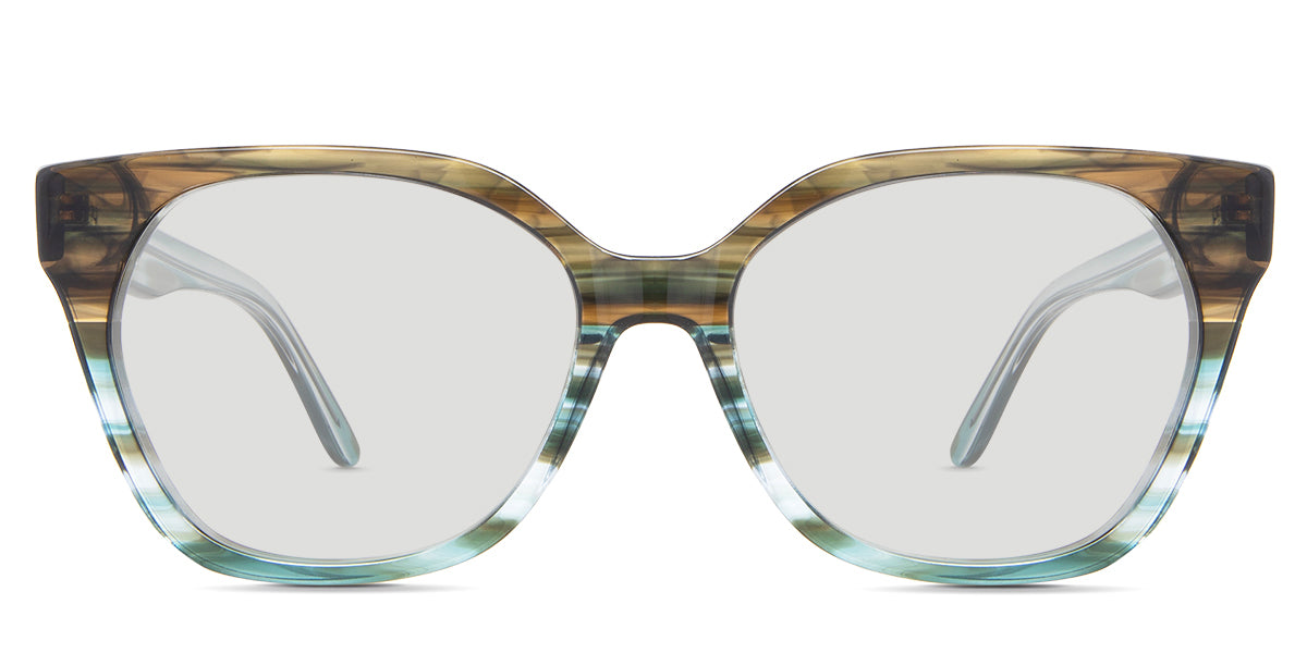 Josie Black TInted Solid in the Olive variant - it's a full-rimmed frame with a U-shaped nose bridge and broad temples.